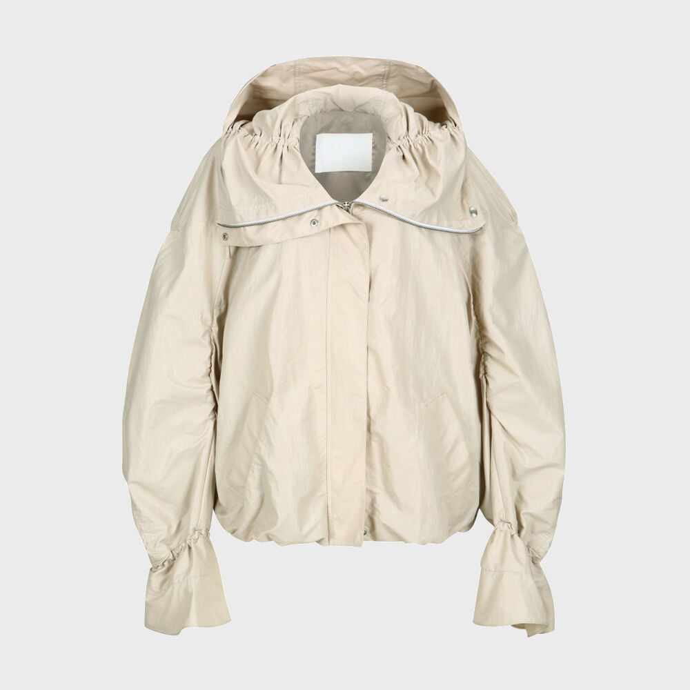 YCH STRING HOOD BOMBER JACKET BEIGE (W24OT0151BE)