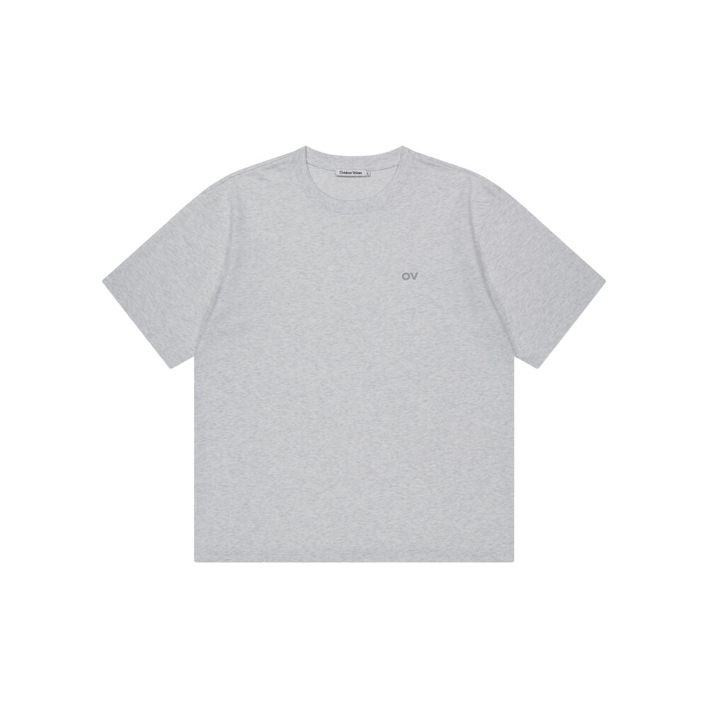 OUTDOOR VOICES [Wearing Lee Jae Yoon] AirCorePro OV ALL ROUND LOGO TEE (LIGHT HEATHER GRAY)