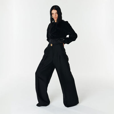 WIDE-LEG TROUSERS BLACK (F23PT403BK)