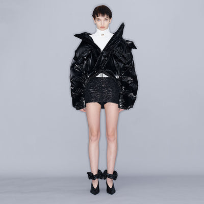 METALLIC DOWN JACKET BLACK (W23OT020BK)