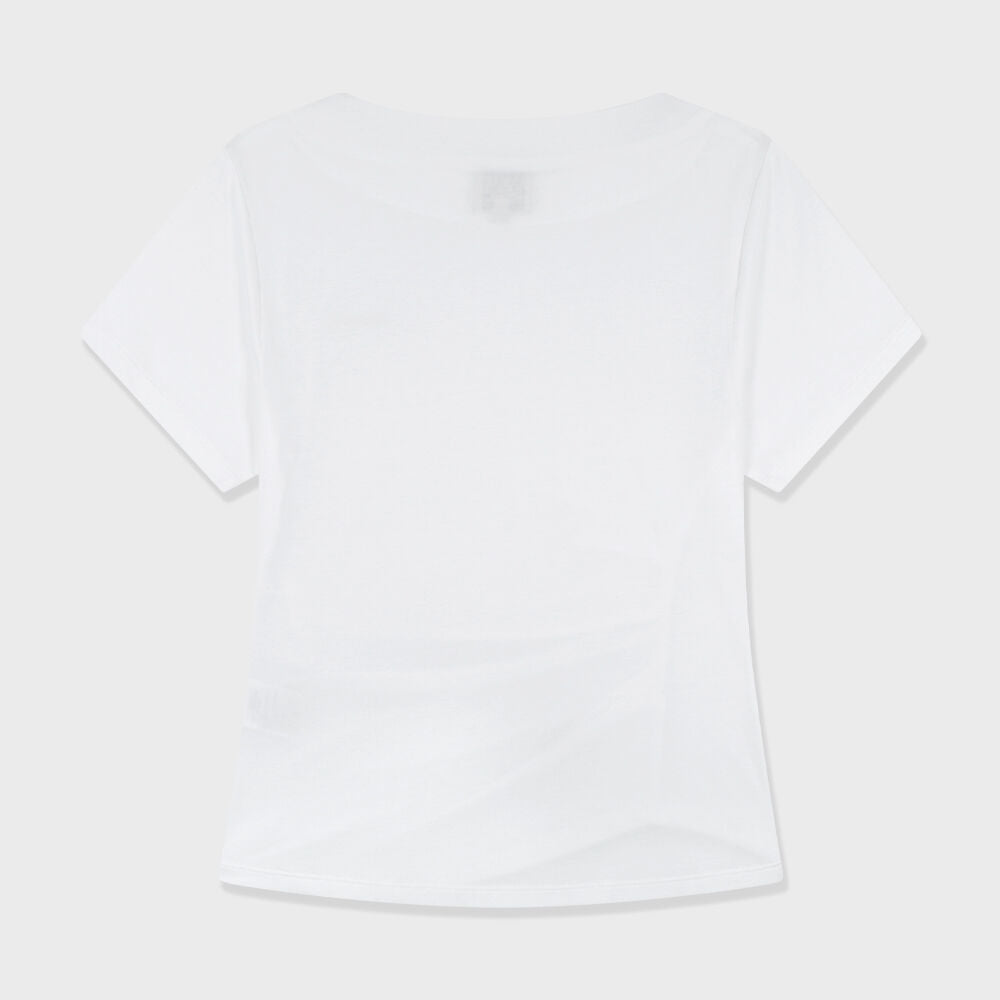 MARITHÉ+FRANҪOIS GIRBAUD W WAIST SHIRRING TEE white