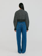 EENK ZABELLE Mockneck Textured Knit Pullover - Black/White