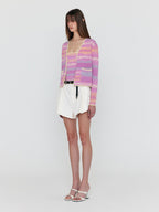 EENK EENK WOCO Folded Front Denim Shorts - Ivory