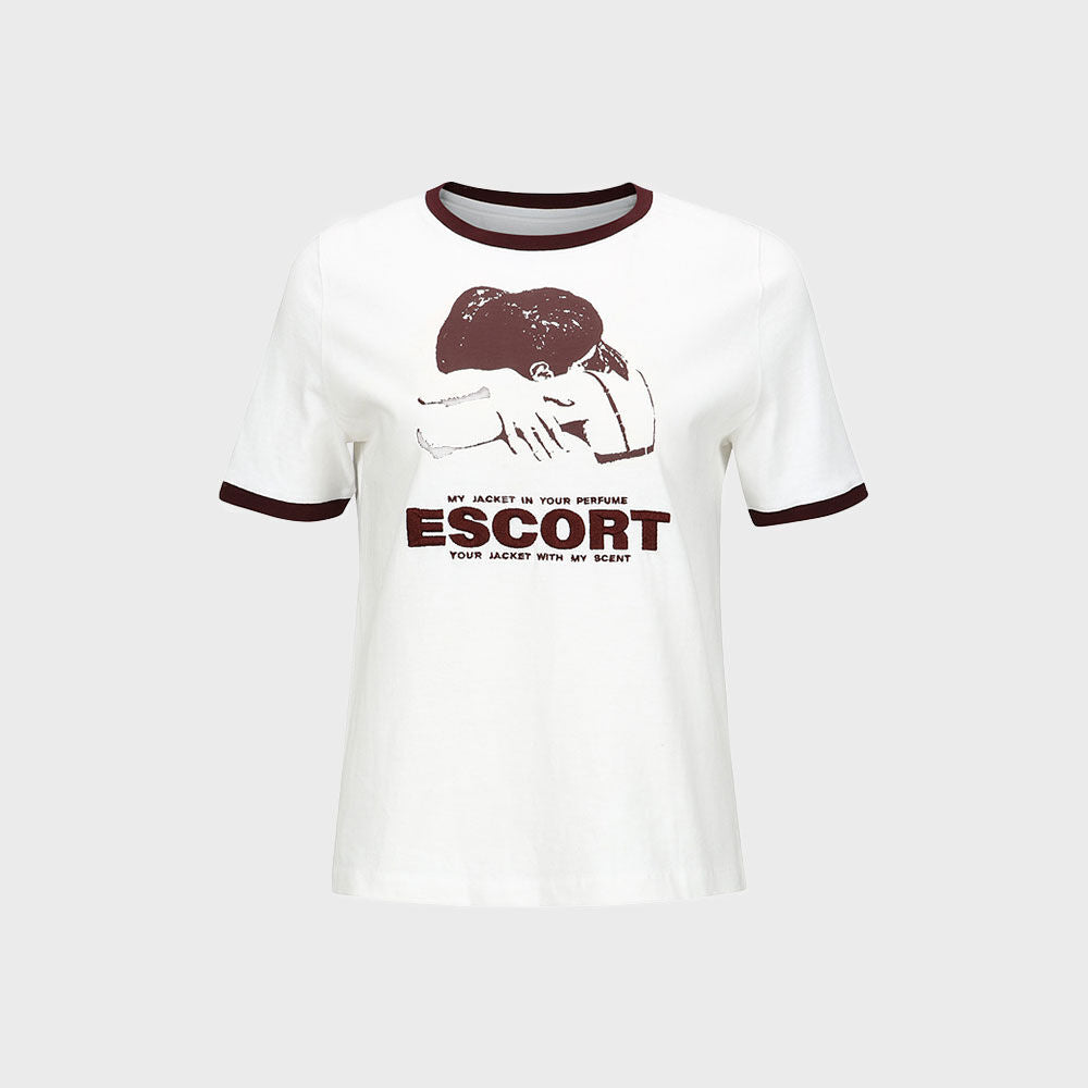 YCH CONTRAST COTTON T-SHIRT WHITE (F23TO908WH)