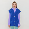 EENK EENK VIVI Oversized Knit Vest - Blue