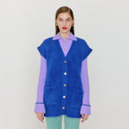 EENK EENK VIVI Oversized Knit Vest - Blue