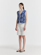 EENK [Wearing Jang Yun-ju] YOCO Turn-up Denim Shorts - White