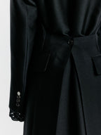 EENK YALE Peaked lapel Tailored Long Coat - Black
