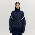 EENK EENK XUEST Oversized Knit Turtleneck - Navy