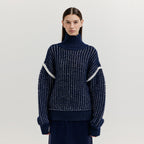 EENK EENK XUEST Oversized Knit Turtleneck - Navy