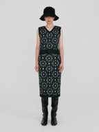 EENK ZITA Floral Knit Vest - Black