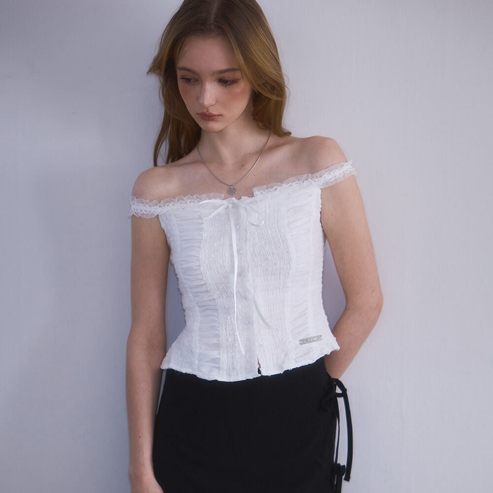 RoséFrantz Lace Off Shoulder Sleeveless [White]