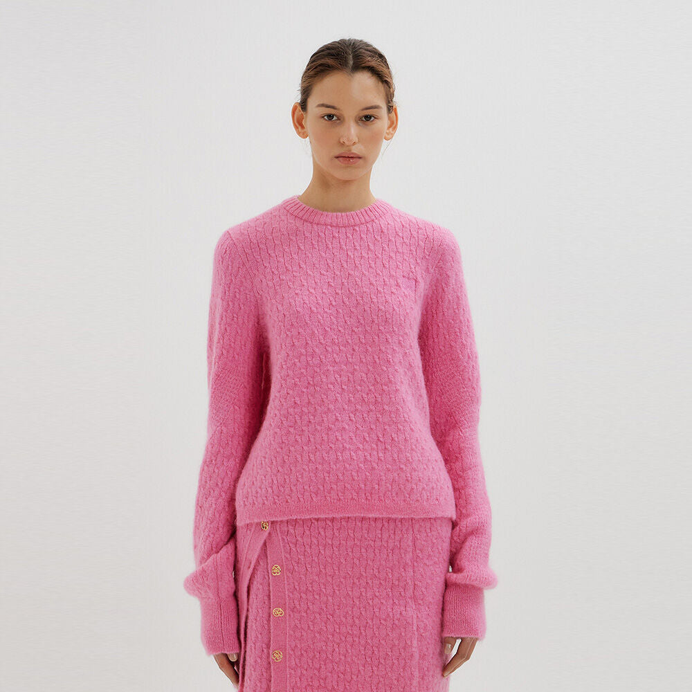 EENK EENK TOKI Cable Knit Pullover - Pink