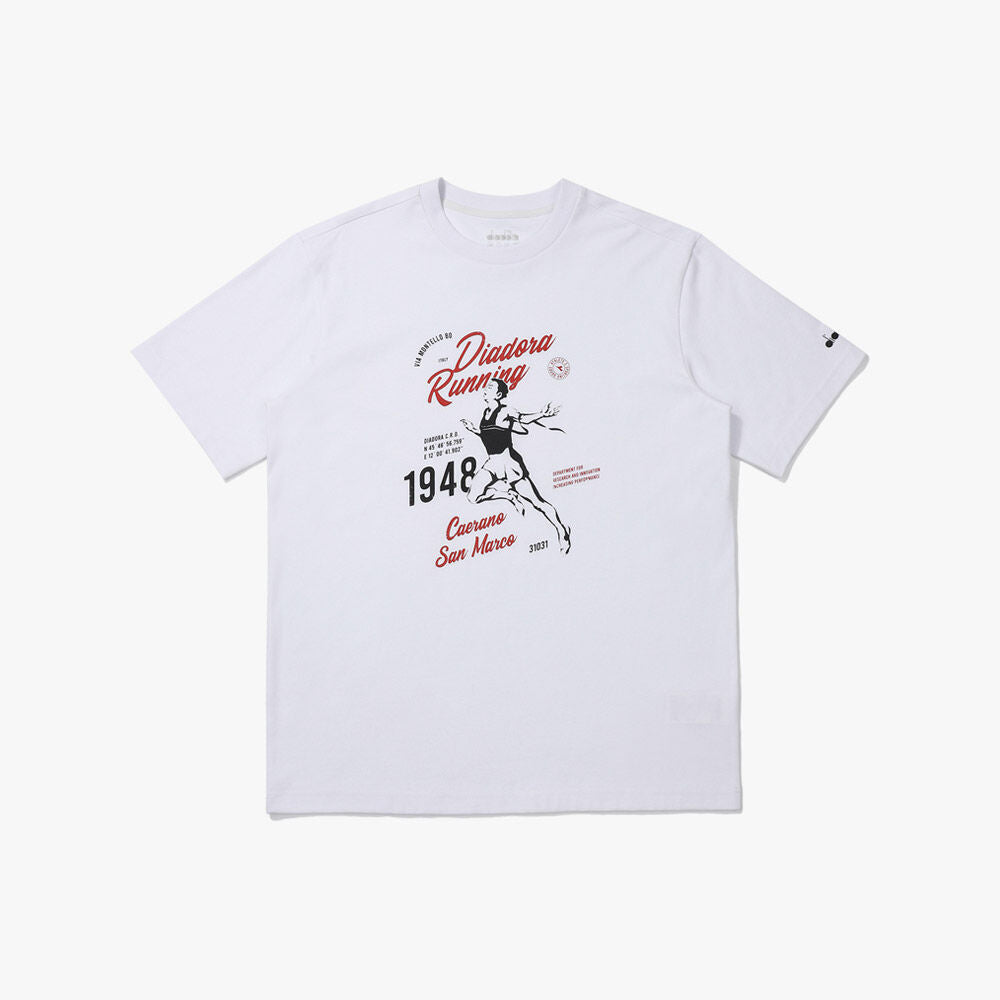 diadora Vintage graphic cotton poly short sleeve t-shirt WHITE