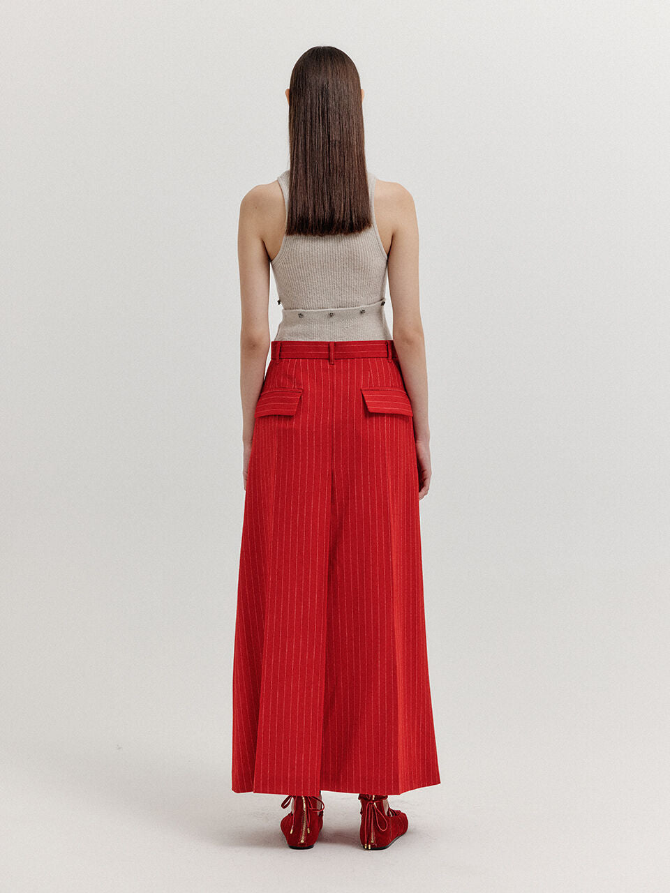 EENK EENK XEPORA Separable Sleeveless Ribbed Top - Beige