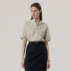 MOMET Eto henry neck blouse olive