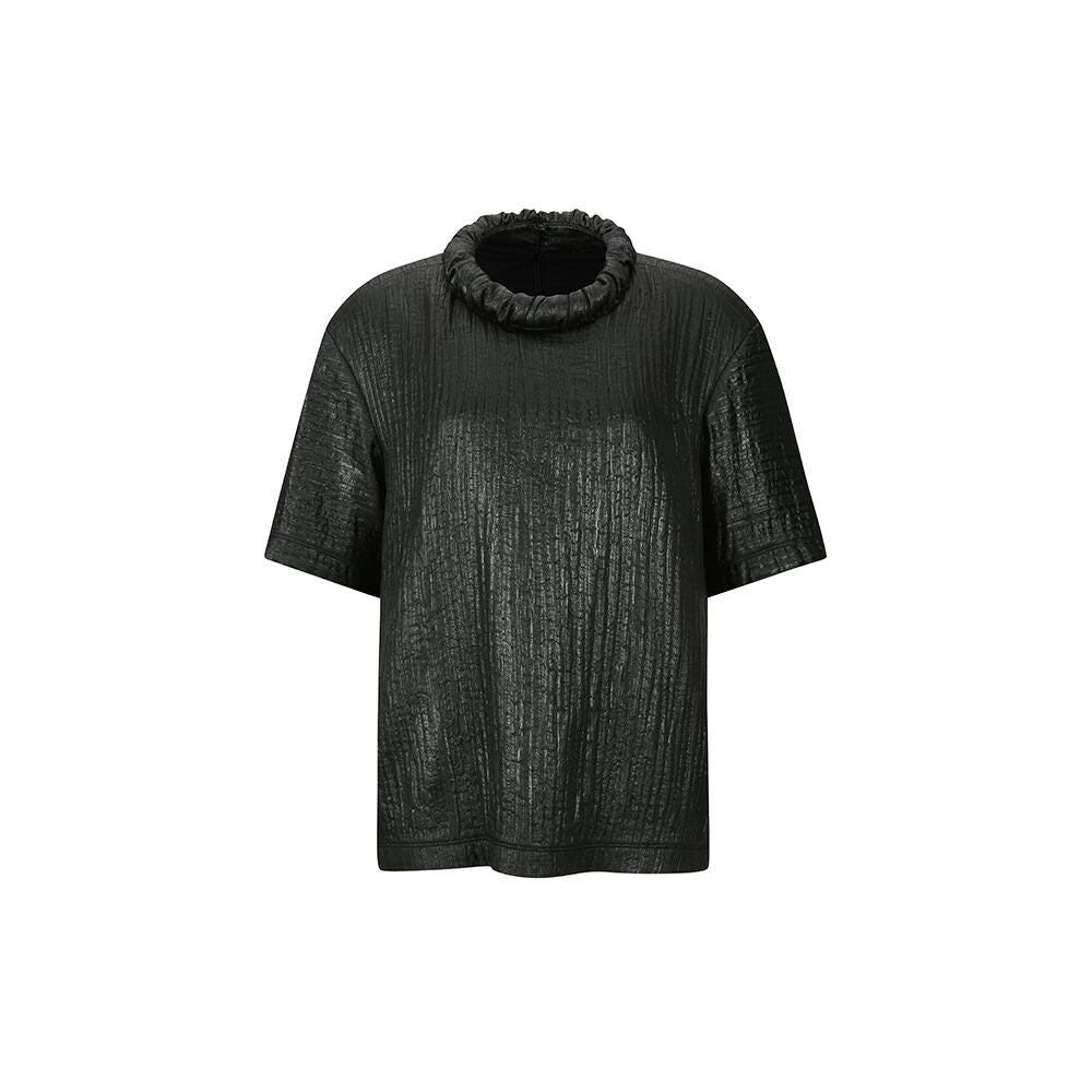 YCH TRIMMED SHEER BOUSE BLACK (F24BL3081BK)