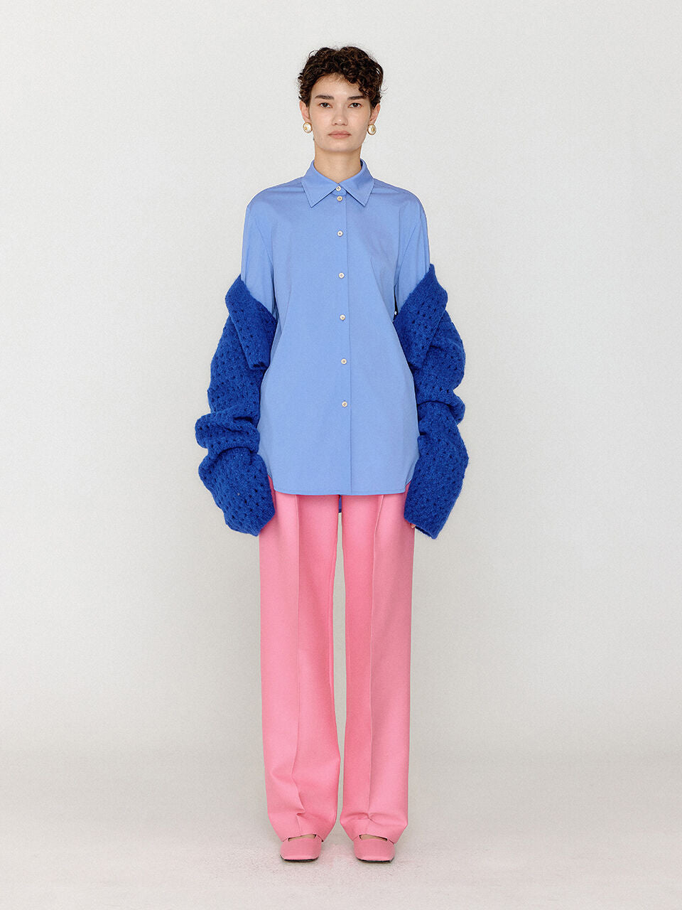 EENK EENK VOLERO Bolero Knit Cardigan - Blue