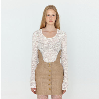 EENK WOLA Long Sleeve Jersey T-shirt - Ivory