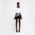 YCH PINTUCK WIDE NECK SHIRTS WHITE (R25BL4021WH)