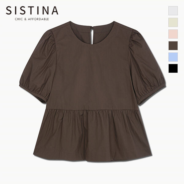 SISTINA Cotton puff sleeve blouse_AWWBLQ21010