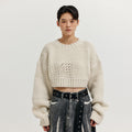 EENK EENK XRI Fisherman Knit Crop Pullover - Ivory