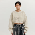 EENK EENK XRI Fisherman Knit Crop Pullover - Ivory