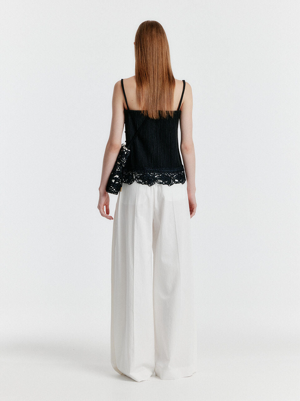EENK [Hyomin wearing] YILI Side-tuck Wide Pants - White