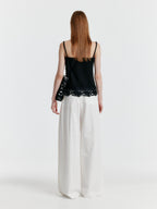 EENK [Hyomin wearing] YILI Side-tuck Wide Pants - White