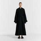 EENK YEDA Round-neck Coat With Detachable Pocket Belt - Black