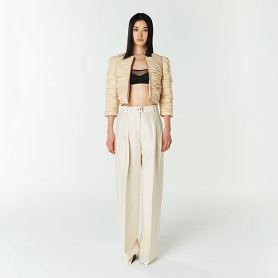WIDE-LEG TROUSERS IVORY (F23PT403IV)