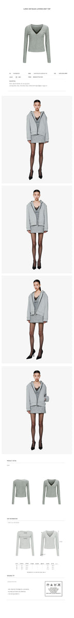 YCH LUREX-DETAILED LAYERED KNIT TOP GREY (F24TO9071GY)