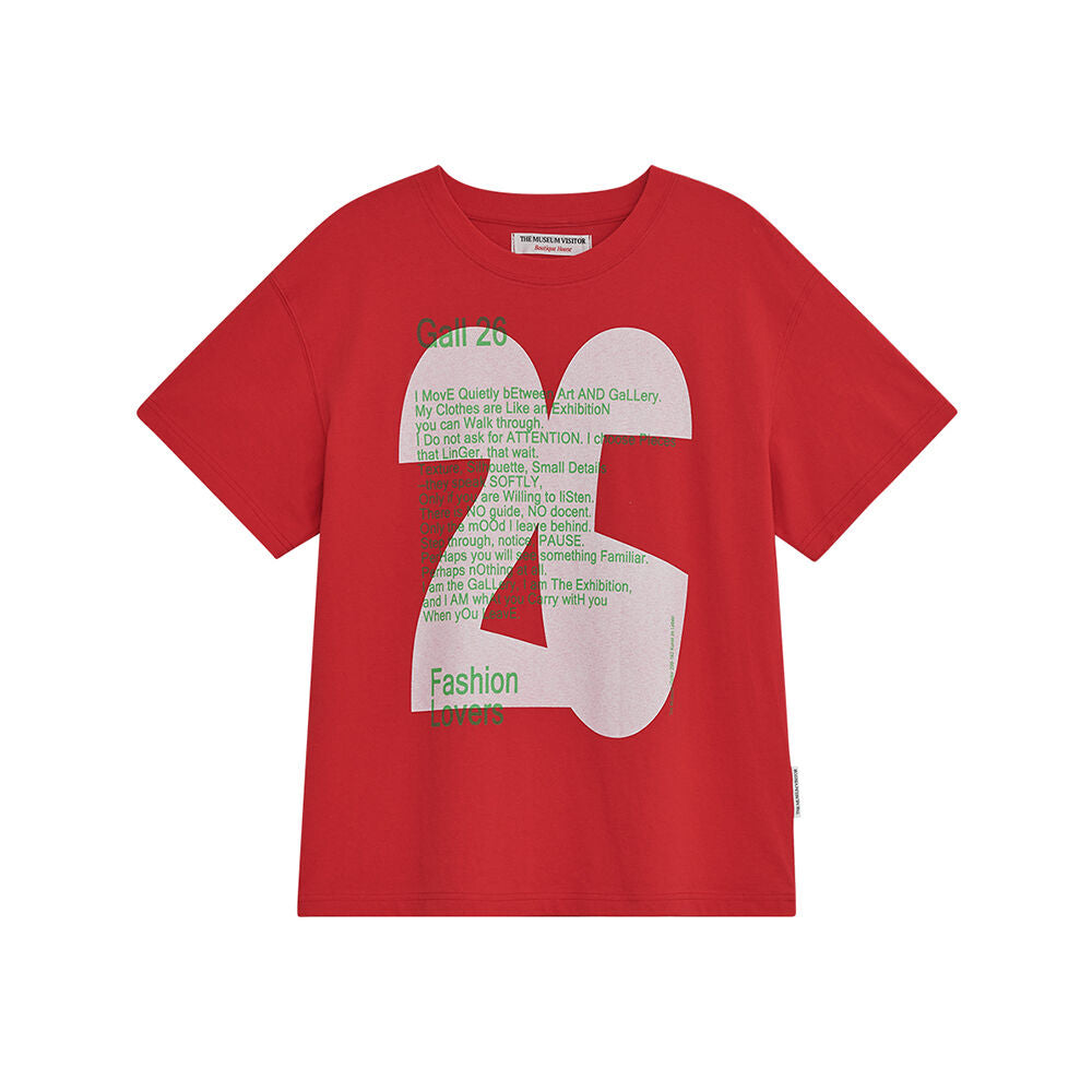 THEMUSEUMVISITOR 26 EXHIBITION OVERFIT T-SHIRT (RED)