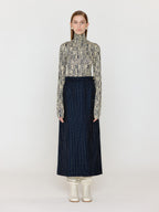 EENK EENK VOL Pattern Turtleneck Top - Ivory/Black