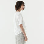 KOZNOK Maria Nagrang Layered Pure Cotton Summer Women's Short Sleeve T-Shirt Inner Tee Ivory