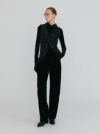 EENK ZOVAN Tapered Pocket Pants - Black Velvet