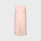 YCH FRONT-SLIT MIDI SKIRT PINK (F23SK504PK)