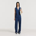 EENK EENK YIOM Classic Straight Pants - Navy Stripe