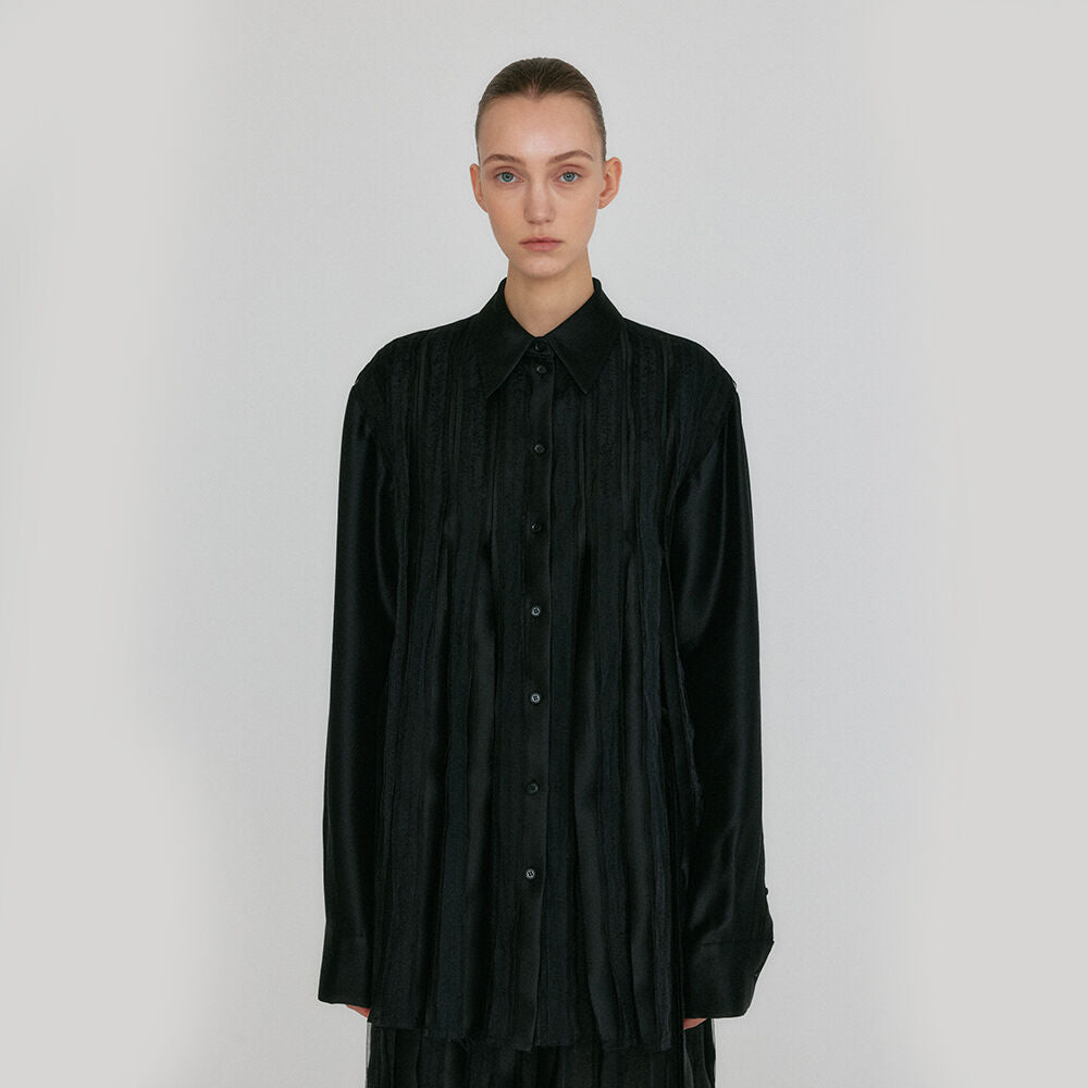 EENK ZLAIRE Pleated Shirts - Black