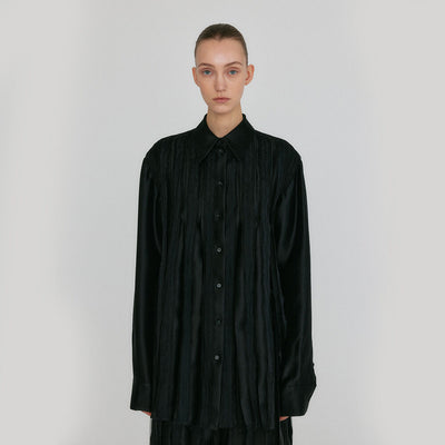 ZLAIRE Pleated Shirts - Black