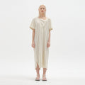 EENK STACEY Short Sleeve Dress - Light Beige Stripe