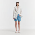 EENK YESSY Jacquard Denim Shorts - Blue