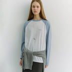 DUNST UNISEX RAGLAN T-SHIRT SKY BLUE LIGHT MELANGE GREY_UDTS6A116B1