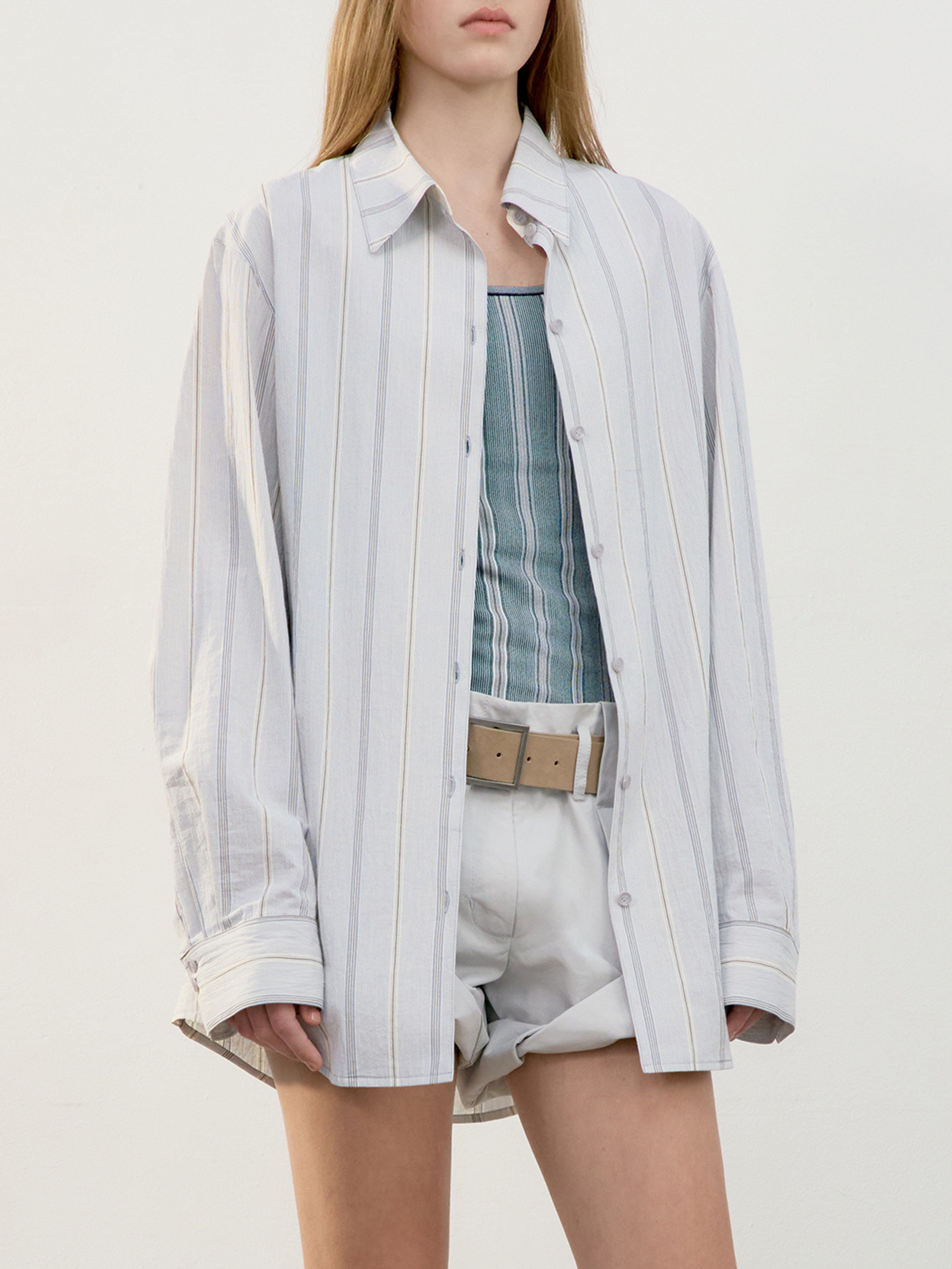 LOW CLASSIC STRIPE CLASSIC SHIRT_BLUE_LW251SH02BL