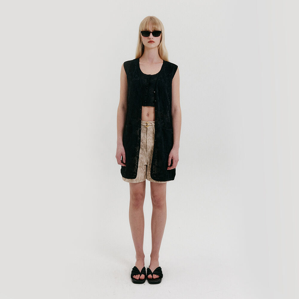 EENK Lace Knit Mini Dress - Black