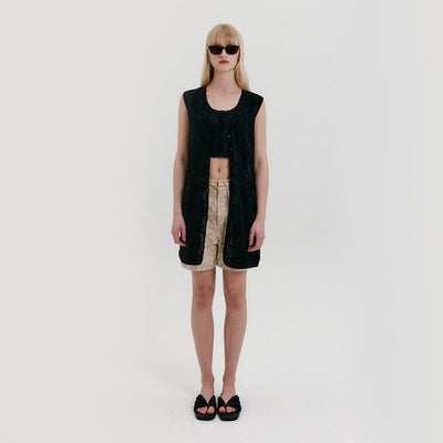 Lace Knit Mini Dress - Black