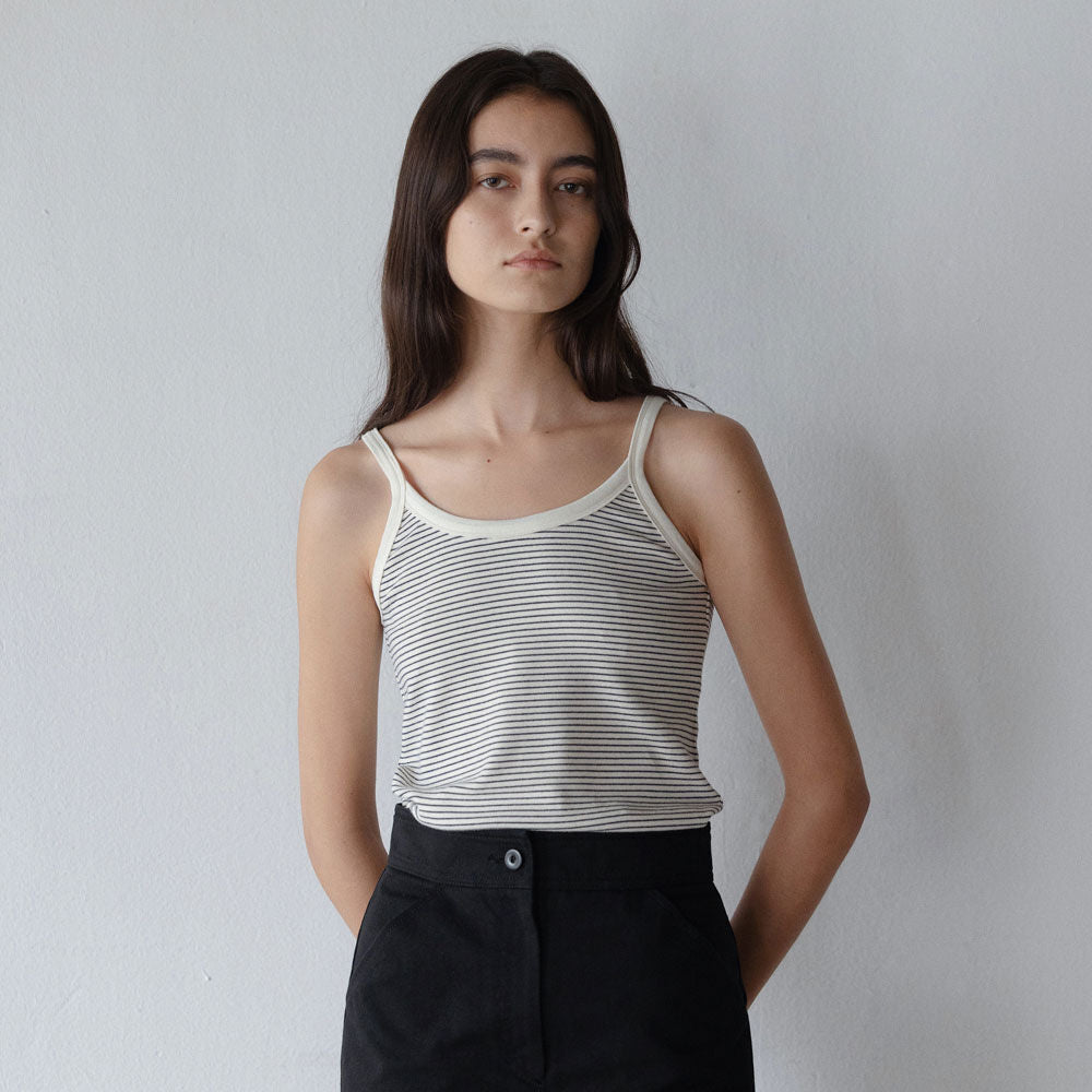 Nothing written Stripe sleeveless top (Ivory)