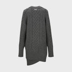 YCH CABLE-KNIT DRESS MELANGE GREY (W23KT803MG)