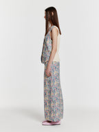EENK YIVA Floral Buttoned Vest - Cream/Blue Multi