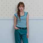 TWEE Point Stripe Square Knit Sleeveless